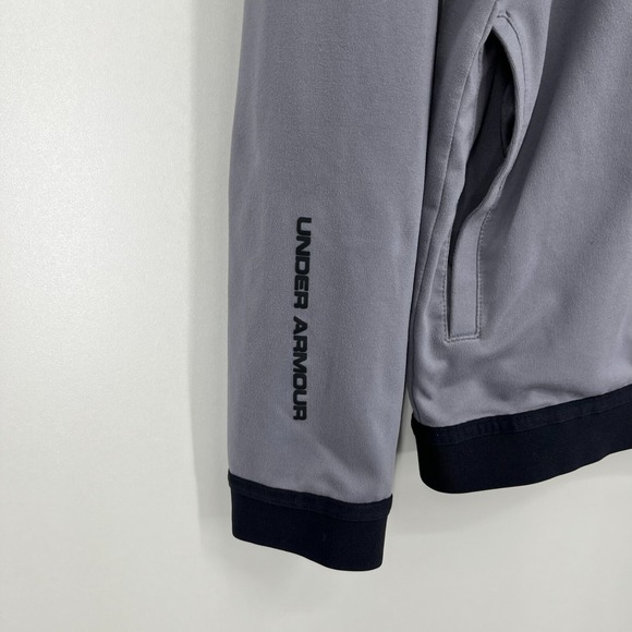 Under Armour Active Jacket Men's L Gray Full Zip Loose Heat Gear Stretch - Picture 4 of 11